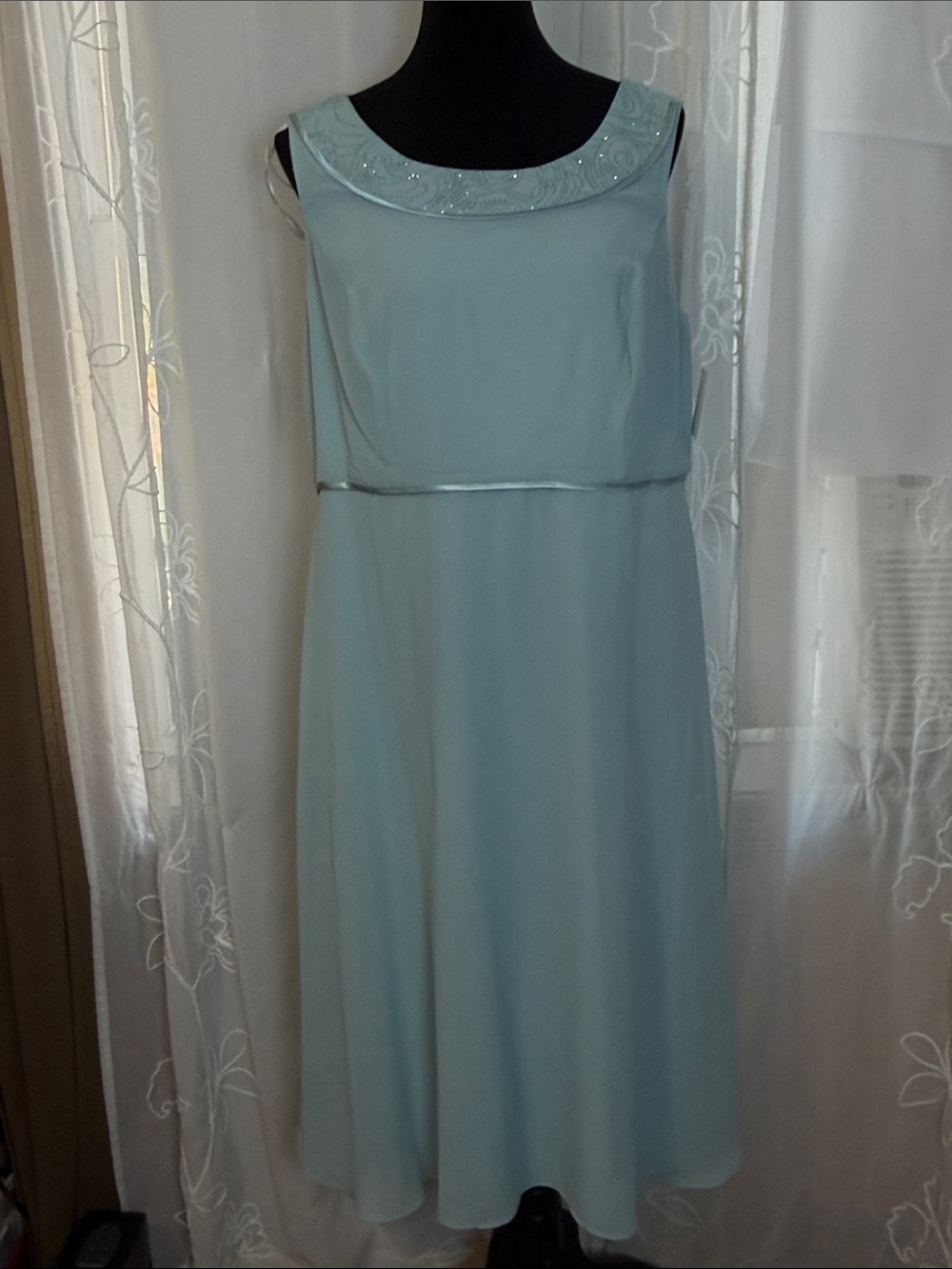 Light Icy Aqua Sleeveless A-Line Dress
